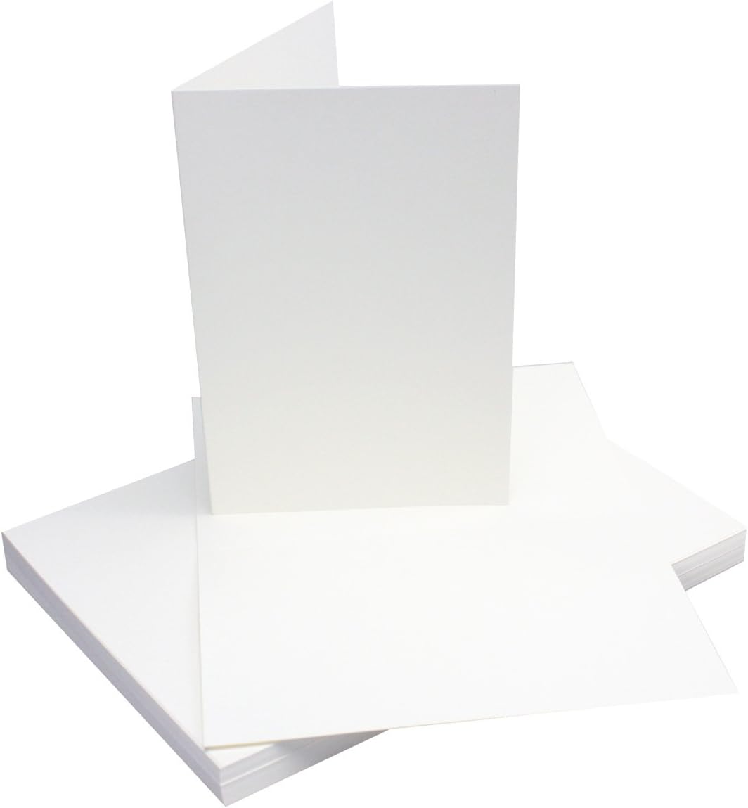 100 Doppelkarten Set mit Umschlag DIN A6 Weiss - 14,8 x 21,0 cm offen - 240 g/m² - passende Briefums