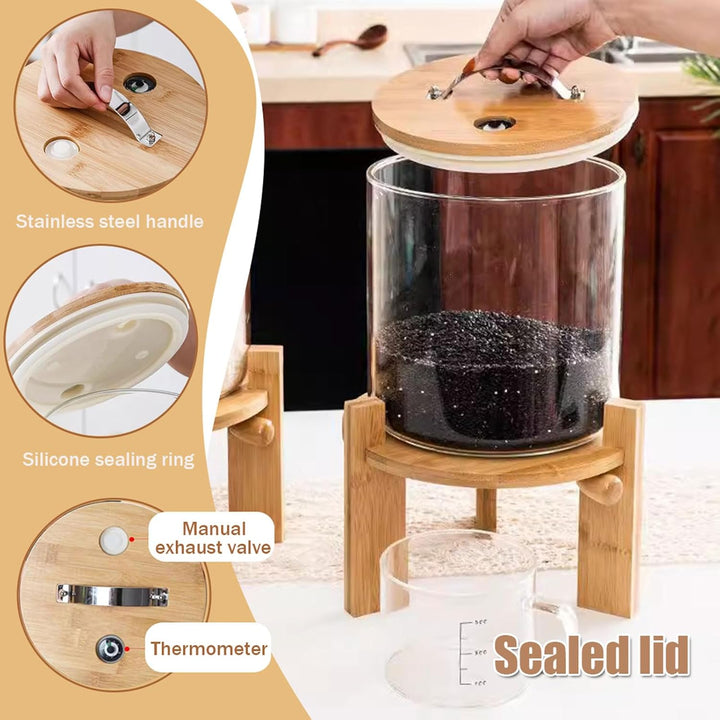 Reisspender, Müslispender Glas Küche, 5/7.5L, Lebensmittelspender mit 500ml Messbecher, Cerealien Vo
