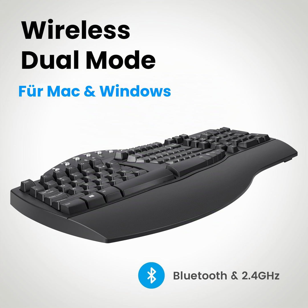 Perixx PERIBOARD-612 Wireless Ergonomic Split Keyboard with Dual Mode 2.4G and Bluetooth Feature, Co