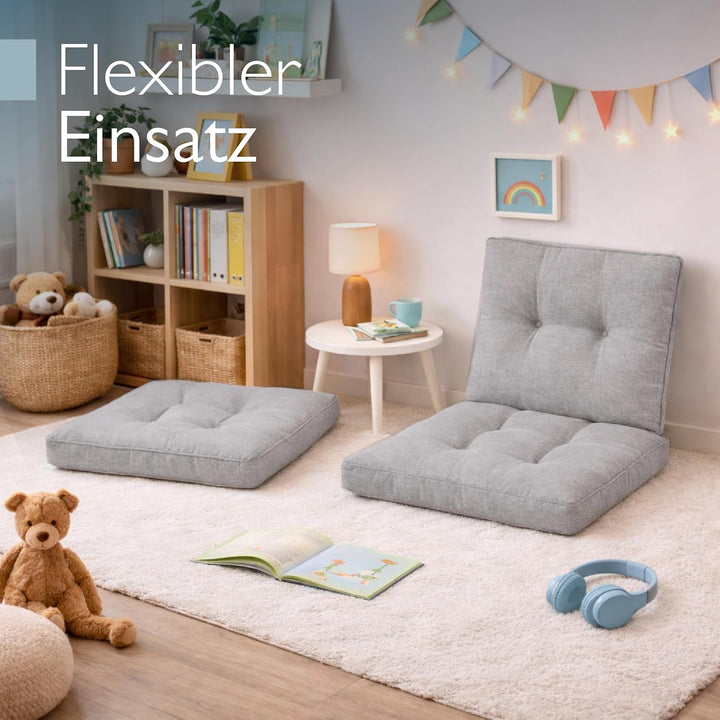 Beautissu Lounge Auflagen Set Sitzkissen 60x60 cm &amp; Rückenkissen 60x40 cm – Schmutz- &amp; Wasserabweise