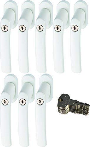 ABUS 442599 FG200 W SB abschliessbarer Fenstergriff, weiss im Set 8 Stück