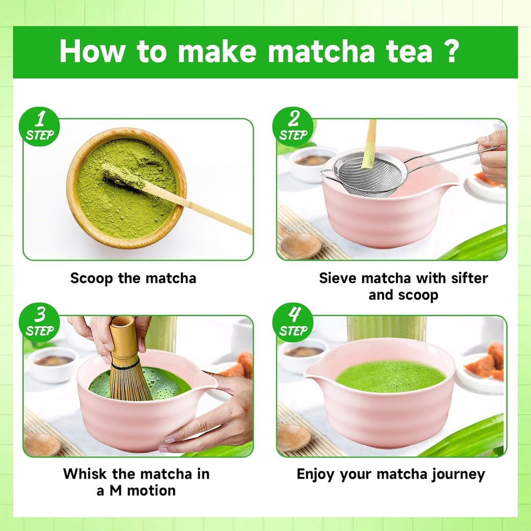 Simsky Matcha set, Japanisches Tee-Set, Matcha-Schale, Schaufel, Sieb, Matcha-Besenhalter, Matcha-Be