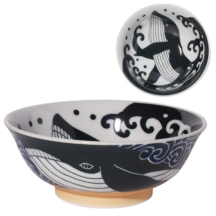 Minorutouki Mino ware Nudelschale, Wal, 21 x 6 cm, 598 ml, hergestellt in Japan