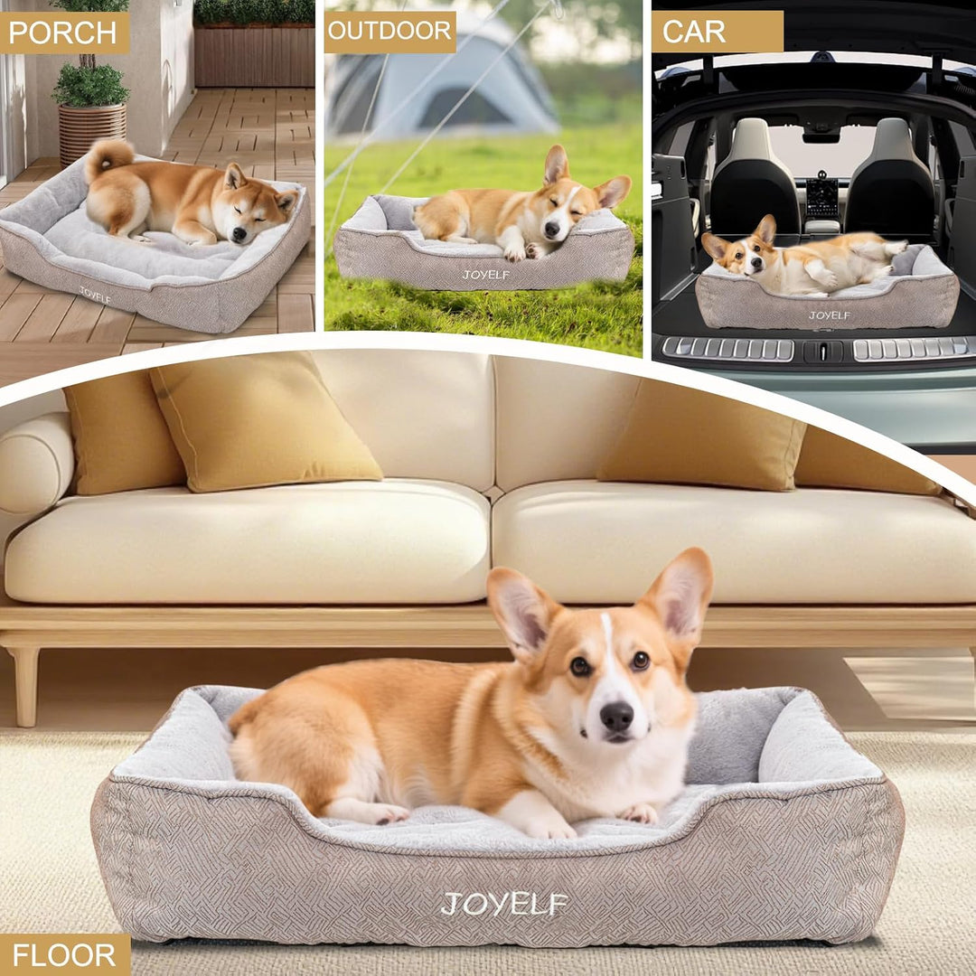 JOYELF Hundebett Waschbares beruhigendes Katzenbett, süsses Flauschiges Haustier Anti Angst Sofa für