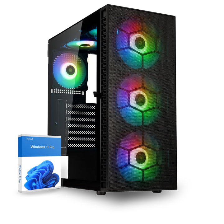 dcl24 Gaming Rechner AMD Ryzen 5 5500, RTX3050 8GB - 500GB SSD, 16GB DDR4, Gamer PC mit 6x4.2 GHz, s