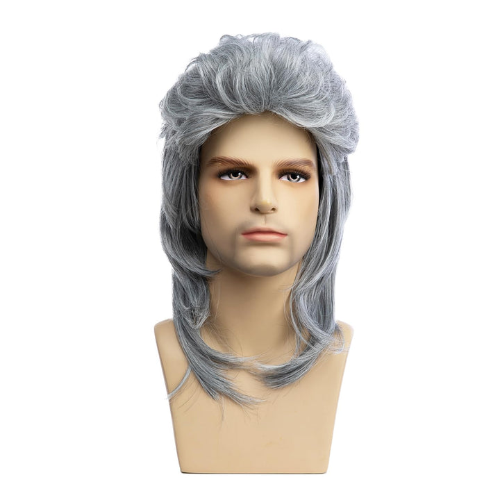 Beweig 80er Jahre Mann Meerbarbe Perücke grau Cosplay Halloween Perücke Kostüm C327-Grau, C327-Grau