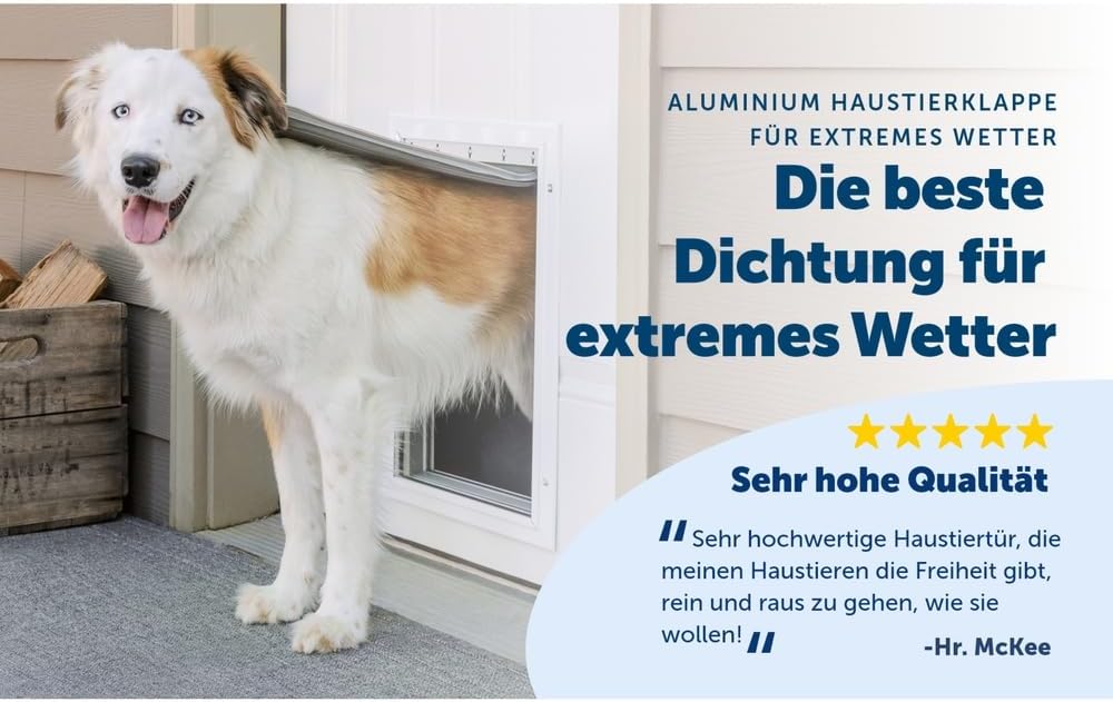 PetSafe Aluminium-Haustiertür für extremes Wetter, Energieeffizient mit zusätzlicher Isolierung, 2 V