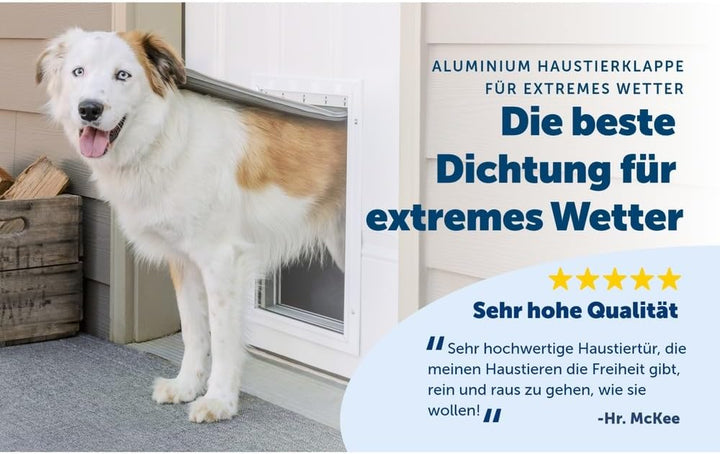 PetSafe Aluminium-Haustiertür für extremes Wetter, Energieeffizient mit zusätzlicher Isolierung, 2 V