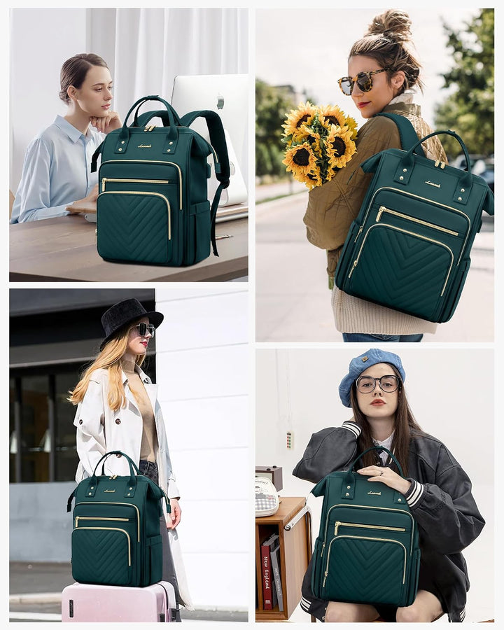 LOVEVOOK Rucksack Damen, 17,3 Zoll Laptop Schulrucksack Teenager Mädchen Wasserdicht, Elegant Reiser