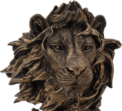 AMONIDA Löwenfigur, Künstlerische Löwenkopfstatue, Geruchlos, Lebendiges Kunstharz, Dekorativ für da