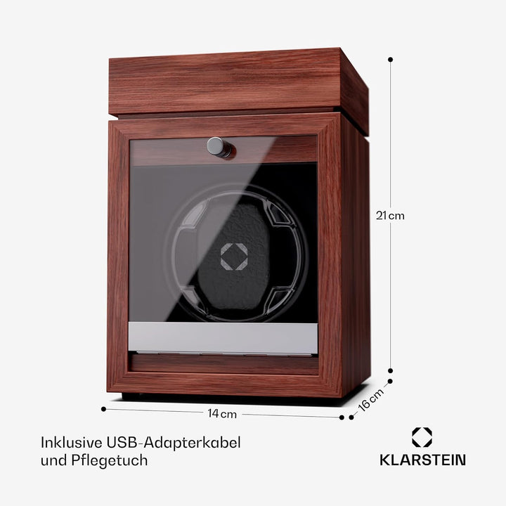 Klarstein Uhrenbeweger für Automatikuhren, Automatik-Uhrenbeweger für 1 Uhr mit Acryl-Tür, Automatis