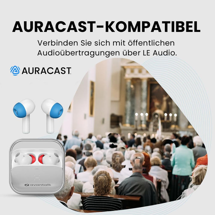 Avantalk Sky Infinity NC - Auracast-Ohrhörer mit Flugzeugsender | Zwei ANC-Ohrhörerpaare mit Plug-in