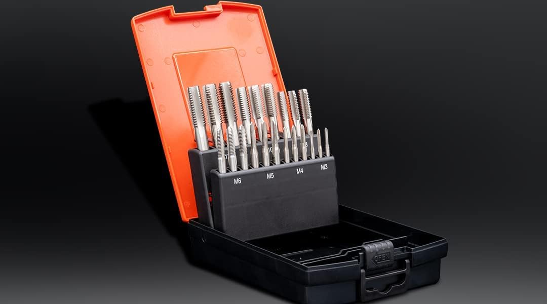 BAER Gewindeschneider Set M3 - M12 - SATZ HSS: Gewindebohrer (3 Stk. je Abmessung) - Gewindebohrerse