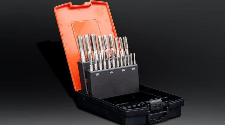 BAER Gewindeschneider Set M3 - M12 - SATZ HSS: Gewindebohrer (3 Stk. je Abmessung) - Gewindebohrerse