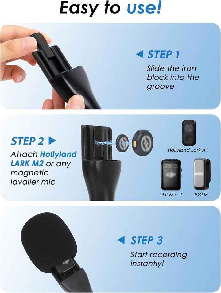 YOUSHARES Handheld Adapter für DJI Mic 3, DJI Mic Mini/1/2, Hollyland Lark M2/A1, Rode Wireless GO 1