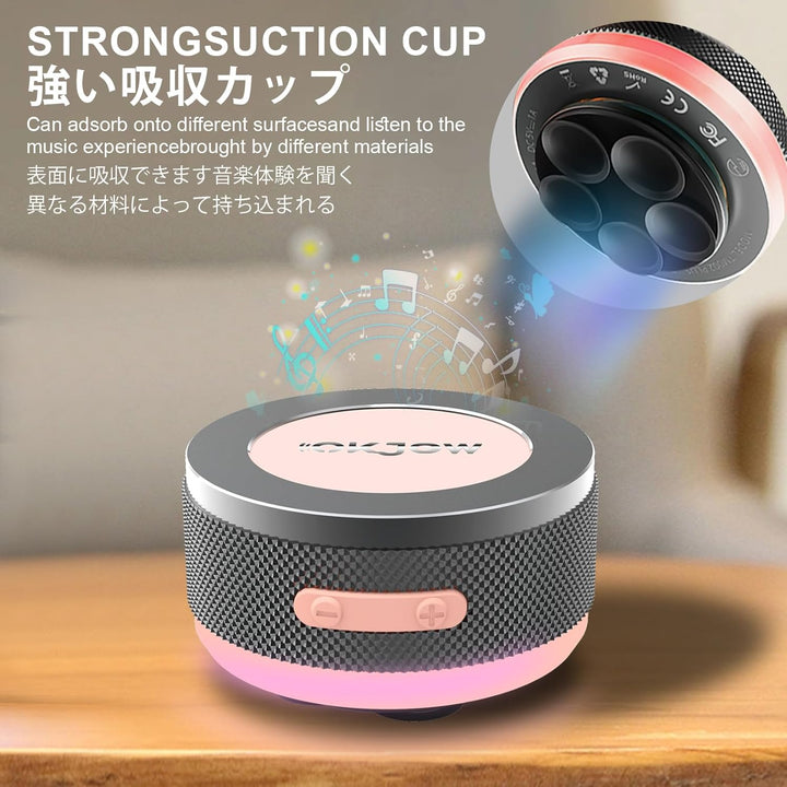 Knochenleitungs-Lautsprecher, Bluetooth, vibrierende Lautsprecher mit bunten LED-Lichtern, tragbare