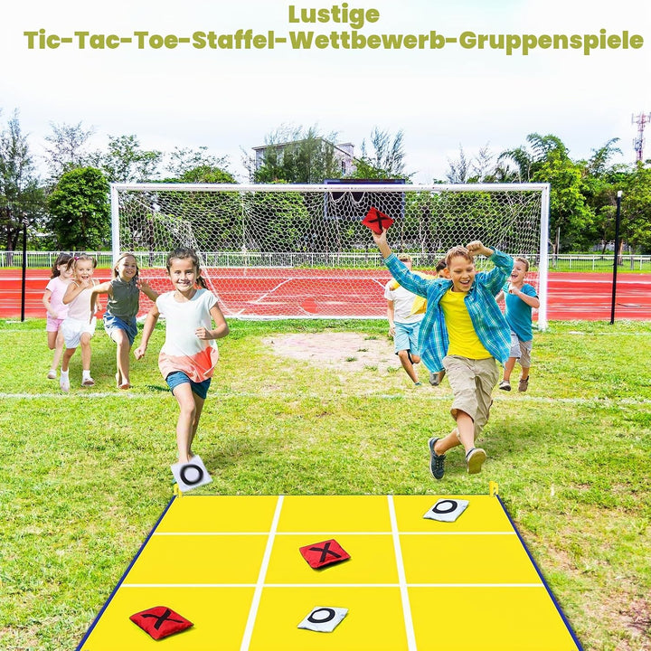 2-in-1 Riesen-Oster-Sitzsack-Wurf & grosser Tic Tac Toe Outdoor-Spiele für Kinder und Erwachsene, 1,