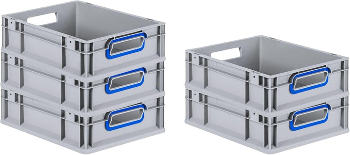 PROREGAL Eurobox NextGen Color | HxBxT 12x30x40cm | 11 Liter | Griffe blau offen | Glatter Boden | E