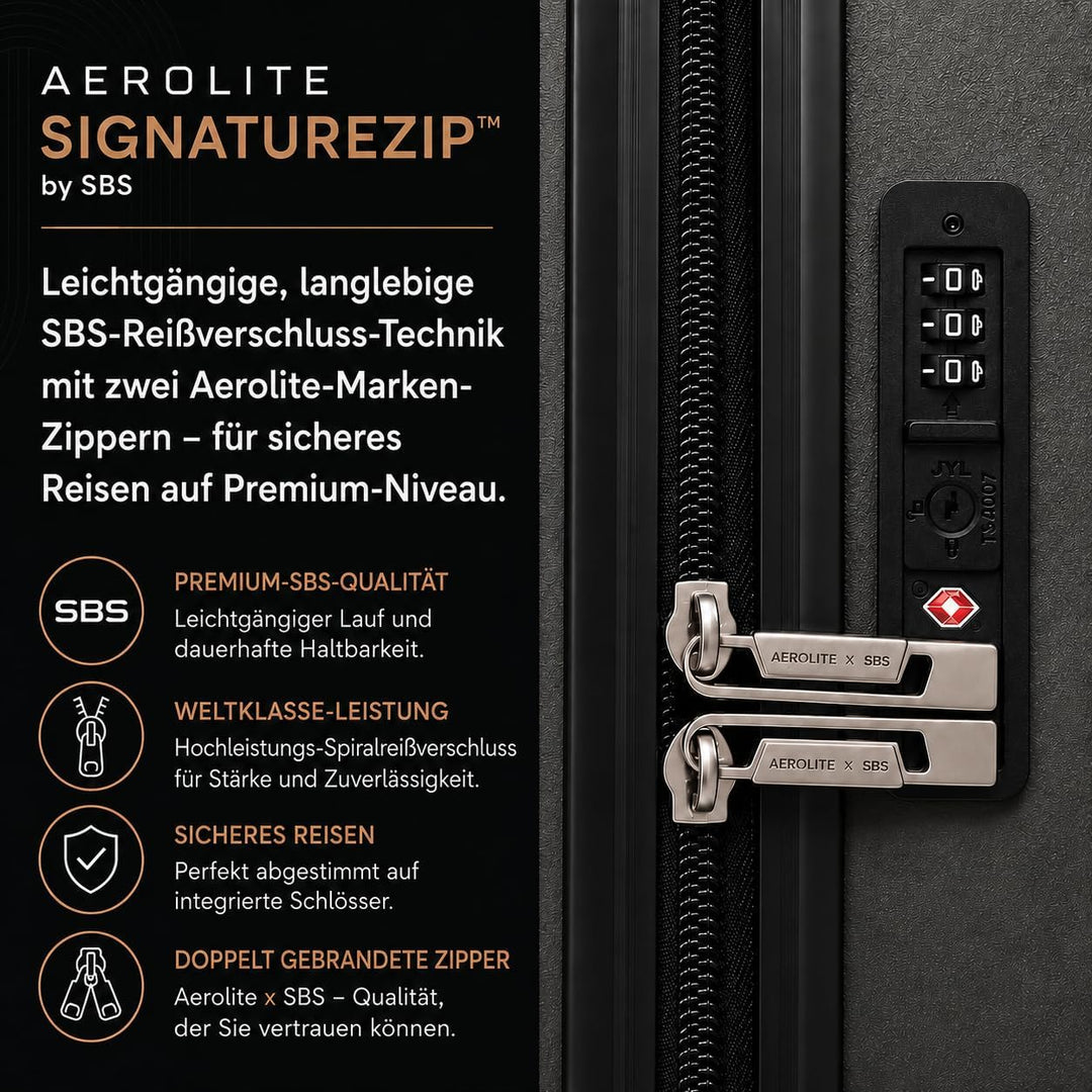 Aerolite ABS Hartschalen Trolley Koffer Reisekoffer mit 4 Rollen Cabin Kabin_handgepäck 55x40x20, Ca