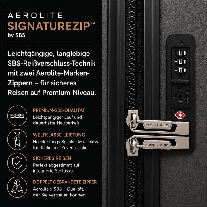 Aerolite ABS Hartschalen Trolley Koffer Reisekoffer mit 4 Rollen Cabin Kabin_handgepäck 55x40x20, Ca