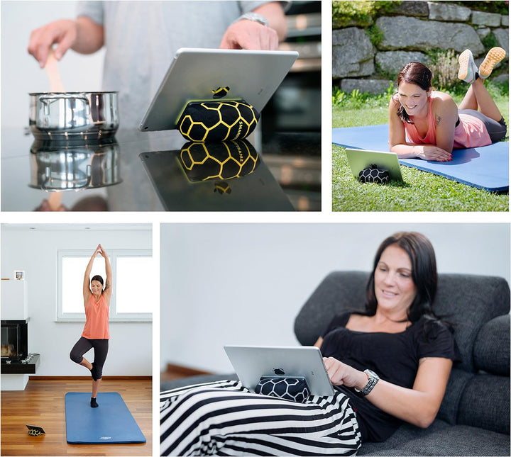 SmartTurtle® Handy/Tablet Kissen Made in Austria, Blau iPhone iPad Halterung, für Bett, Sofa, Tisch,