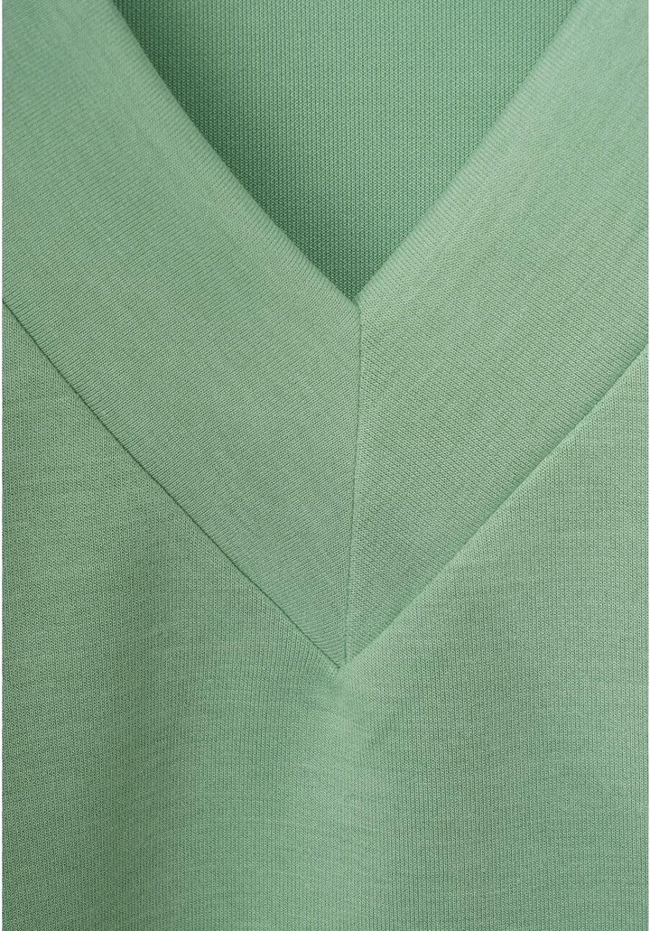 STREET ONE Damen A318487 T-Shirt V-Ausschnitt, Washed Olive, 36