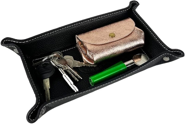 FrasiBags Taschenleerer Leder - Vide Poche - Ledertablett Organizer, Praktische rechteckig Aufbewahr