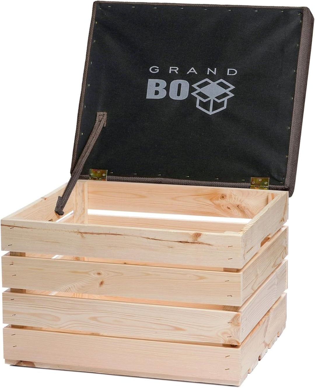 GrandBox Sitzhocker aus Holz 37x40x50 Polster, Sitztruhe Hocker mit Stauraum, Sitzbank, Sitzpouf, Si