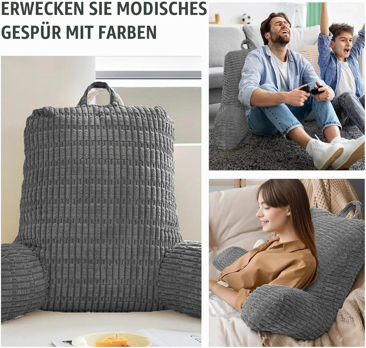 Lesekissen für Bett Und Sofa, Erwachsenensofa mit Rückenlehnenkissen, Sitzkissen mit Armlehne, Rücke