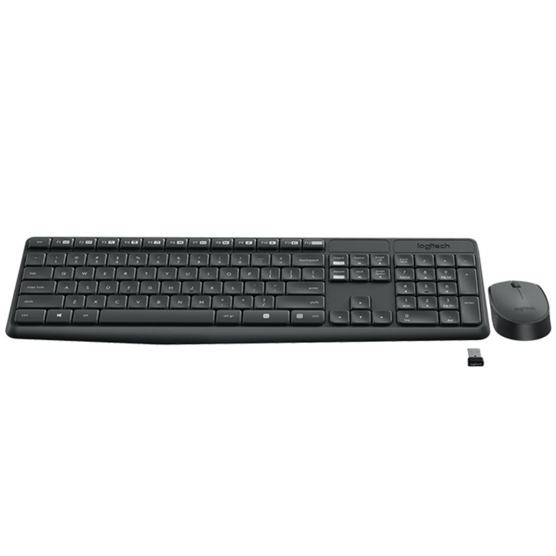 Logitech MK235 Kabelloses Tastatur-Maus-Set, 2.4 GHz Verbindung via Unifying Nano USB-Empfänger, 10m