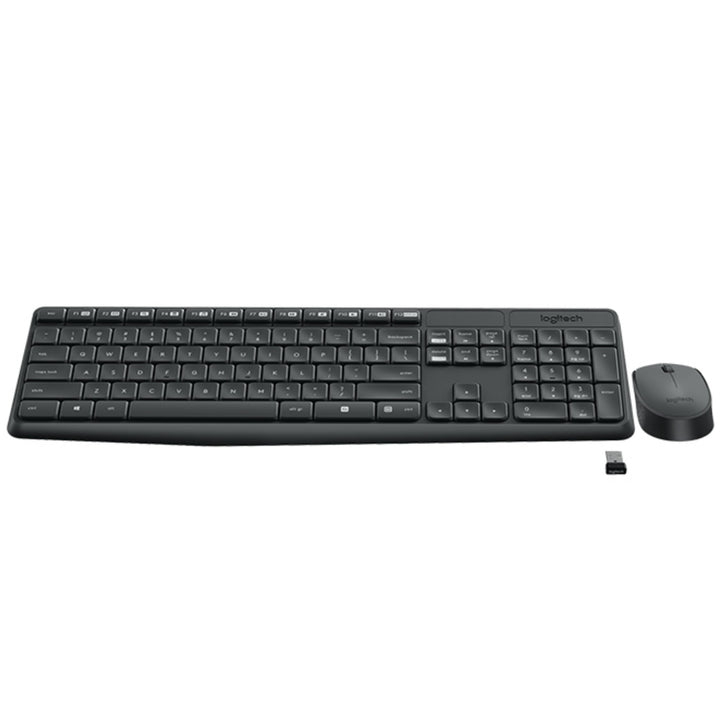 Logitech MK235 Kabelloses Tastatur-Maus-Set, 2.4 GHz Verbindung via Unifying Nano USB-Empfänger, 10m
