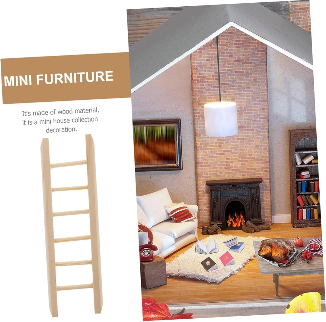 VANZACK 2Stücke Mini Holzleiter Für Puppenhaus Handgefertigte Miniaturleiter Aus Holz Für Gartenland