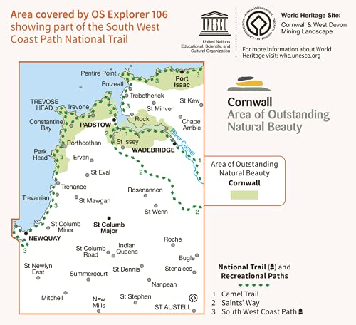 Newquay and Padstow (OS Explorer Map, Band 106), Karte