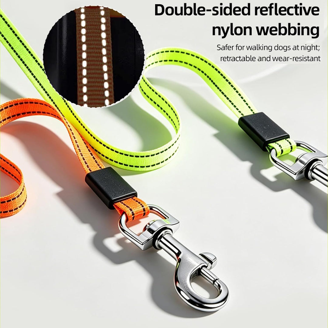 Doppelte Einziehbare Hundeleine 3meter Flexible Rollleine mit LED,Automatische Lange Hundeleine für