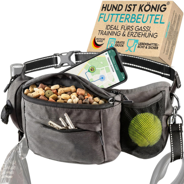 HUND IST KÖNIG Leckerlitasche für Hunde Leckerlis & Hundezubehör - Robuste Bauchtasche Hund - Futter