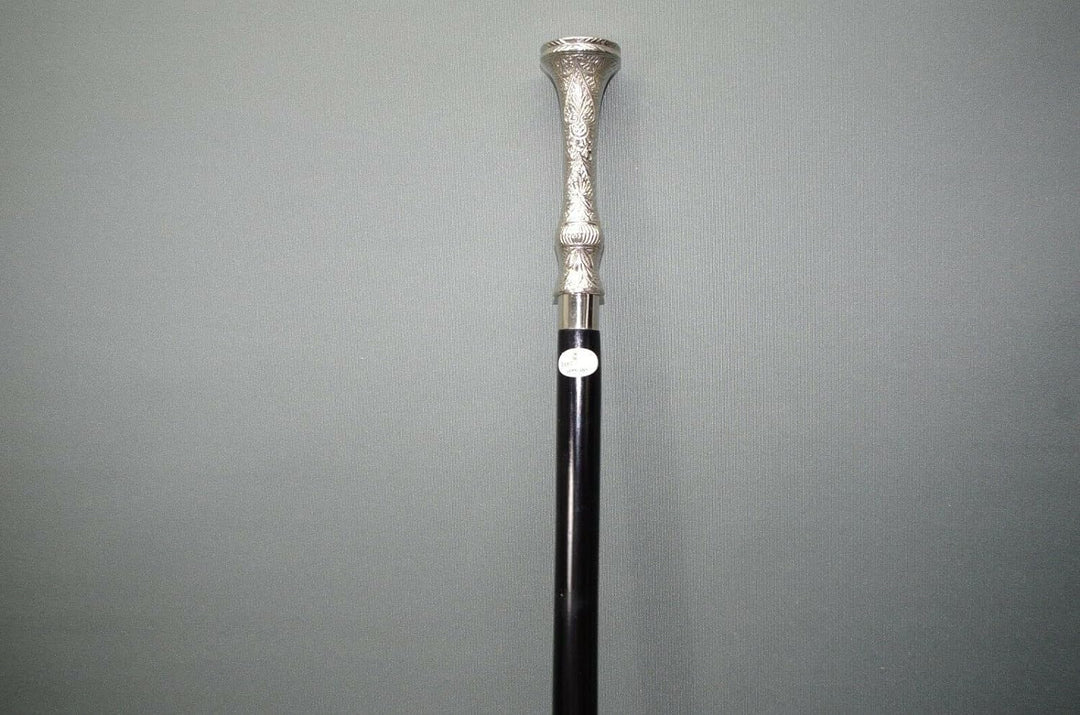 Holz Gehstock Spazierstock Wanderstock 96cm mit Metall Griff Walking Stick M24