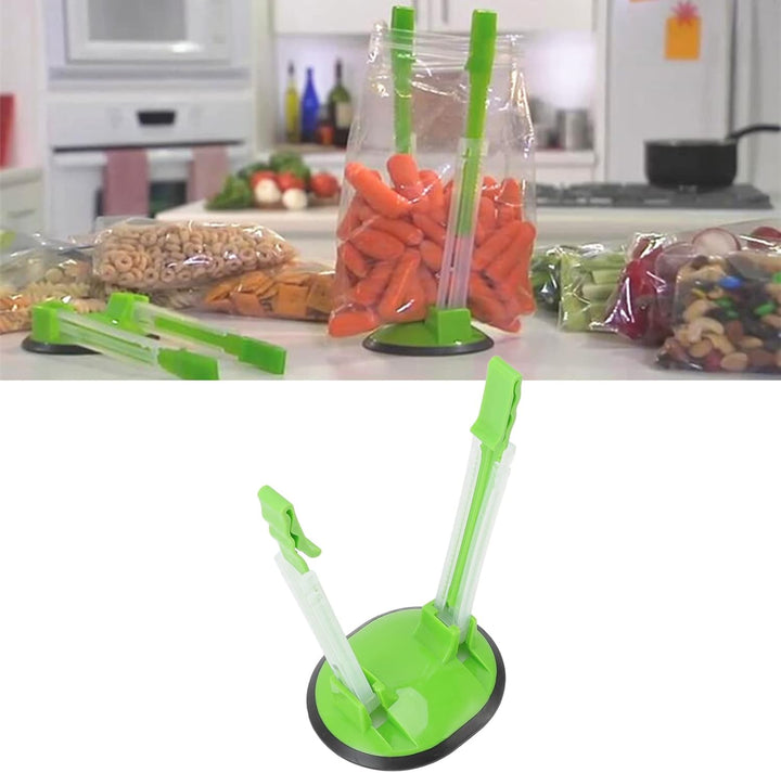 TOPINCN 4 Stück Beutelhalter für Plastiktüten, Gefrierbeutel, Mahlzeiten, Beutelhalter mit Reissvers