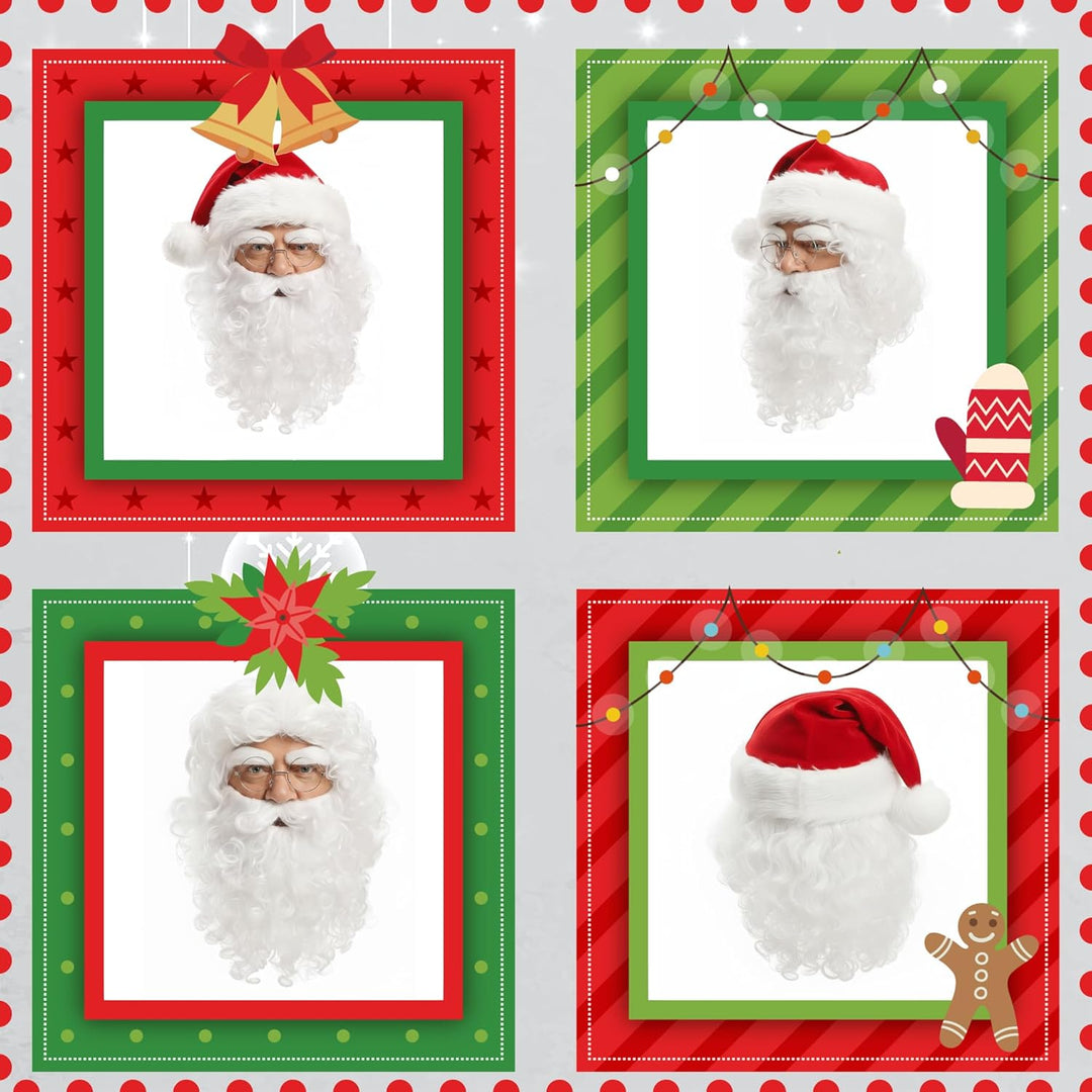 Balinco Perücke + Bart + Mütze + Augenbrauen + Brille Weihnachtsmann Nikolaus Santa Claus Weihnachte