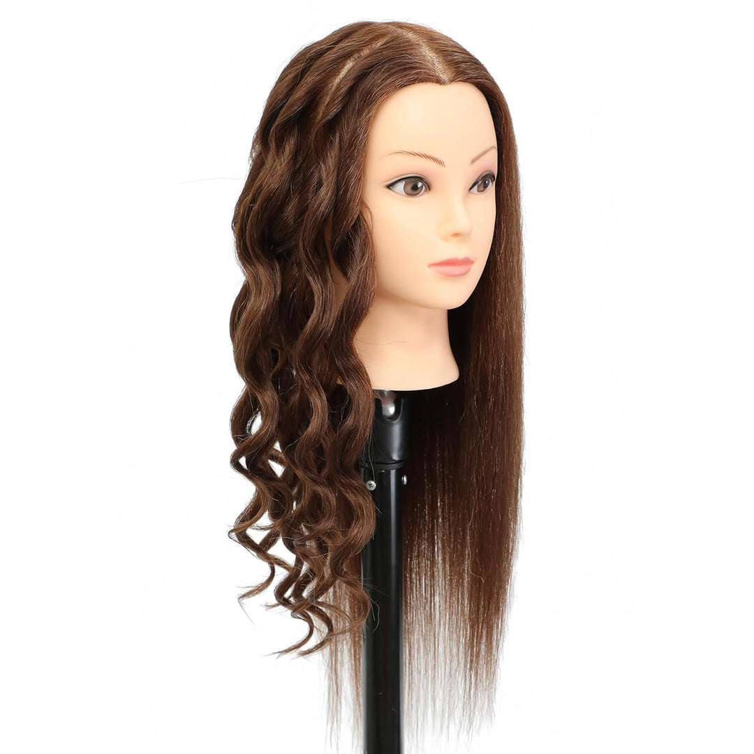 20"-22" Training Kopf 80% echtes menschliches Haar Kosmetologie Friseur Mannequin Manikin Puppe Kopf