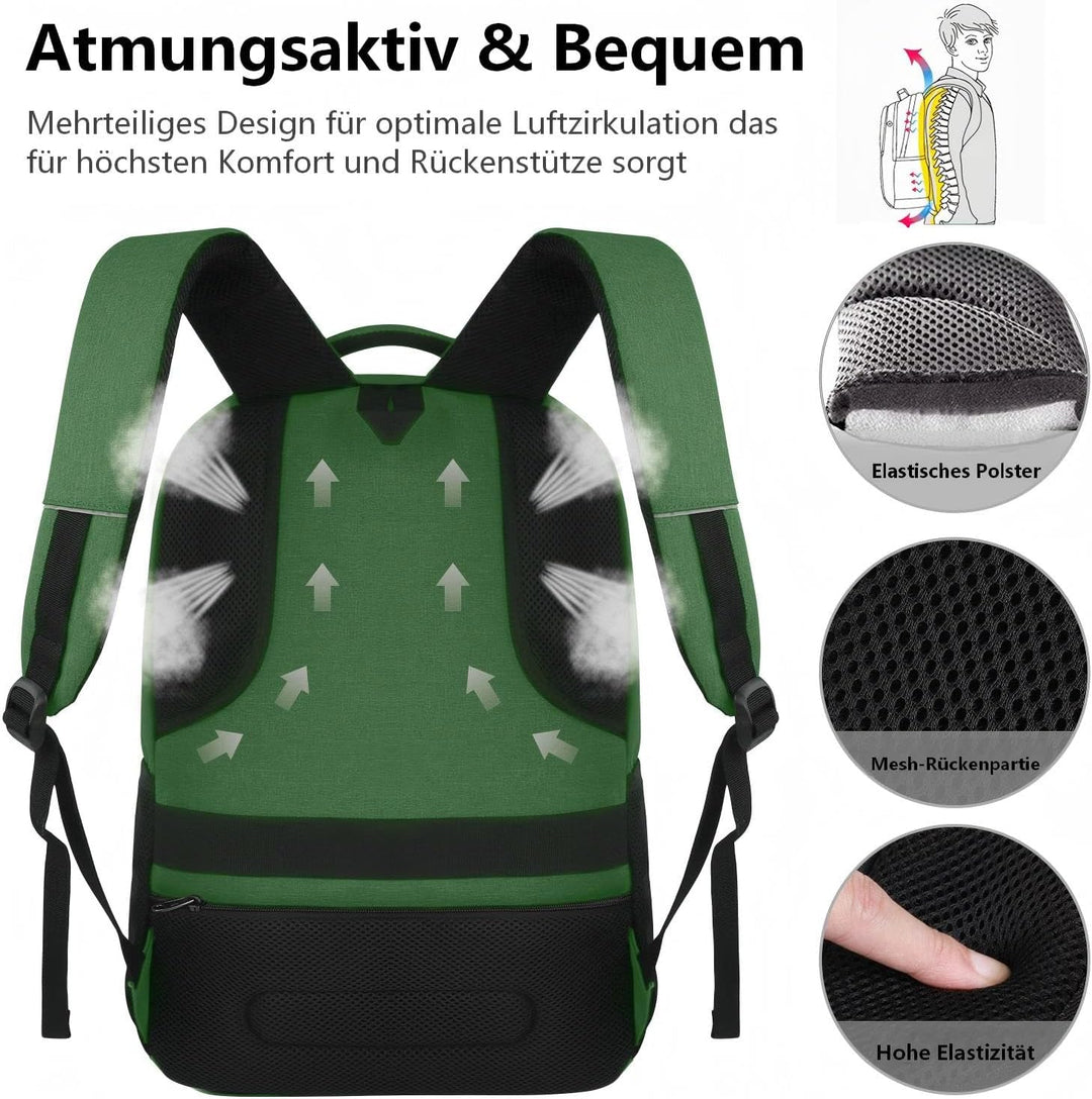 marcello Laptop Rucksäcke mit USB-Ladeanschluss Herren Damen für Arbeit Schule Uni Schulrucksack für