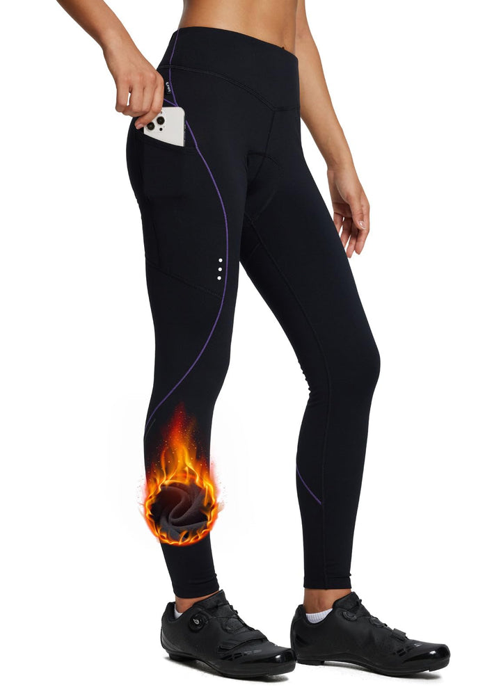 BALEAF Fahrradhose Damen Winter Wasserdicht Thermo Radhose Damen Fleece Gefüttert Winddicht Fahrradh