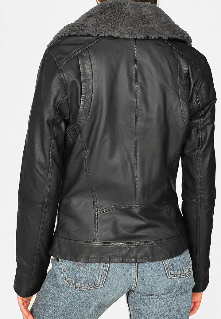 MUSTANG Damen Lederjacke 3102136 XL Schwarz, XL Schwarz