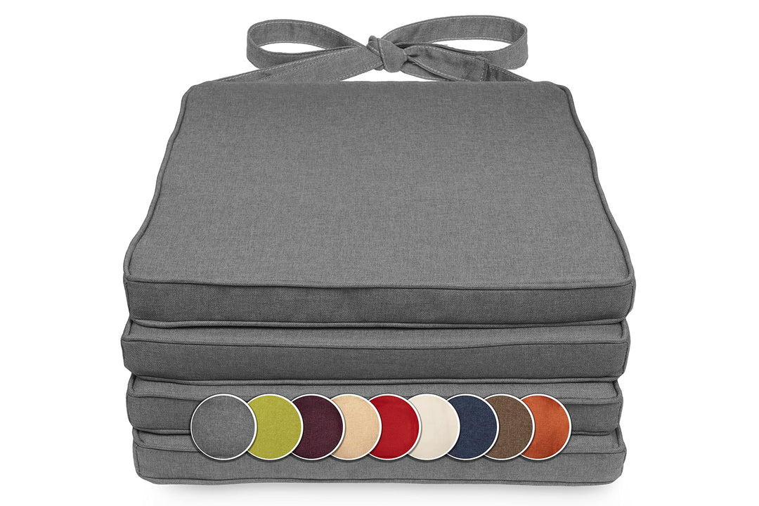 sunnypillow 4er Set Stuhlkissen 40 x 45 x 5cm | Polsterauflage Auflage für Stühle/Rattanstühle | Stu