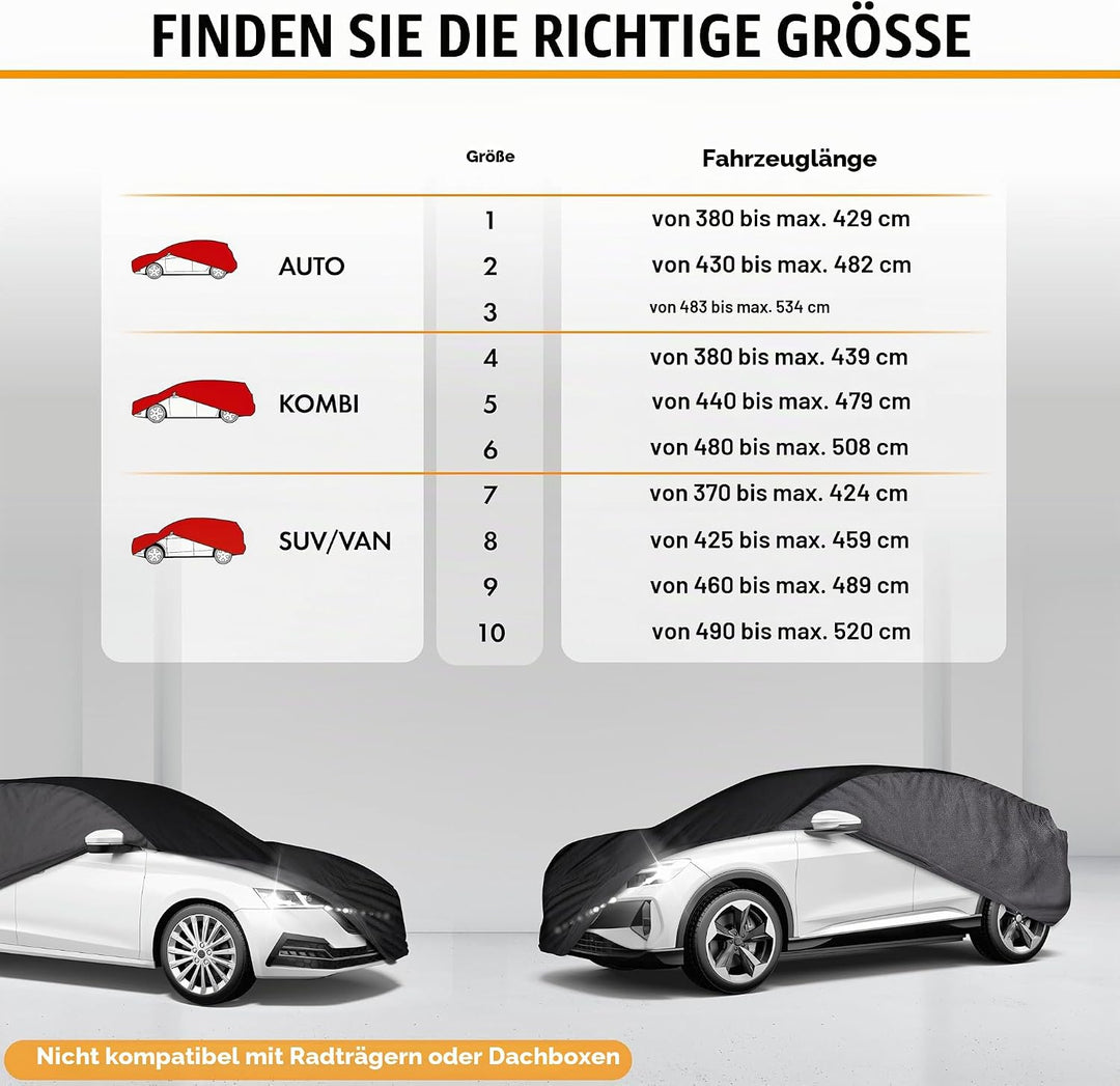CarComfort Autoplane Indoor, atmungsaktive Autoabdeckung für Innenbereich, lackschonende Auto Abdeck