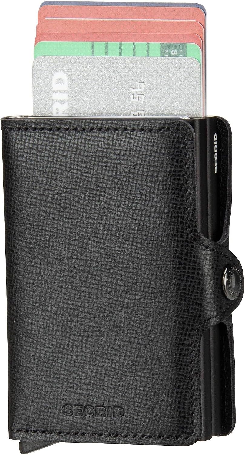 Secrid Herren Twin Reisezubehör-Kartenhalter im Umschlagformat 24mm slim Schwarz, 24mm slim Schwarz