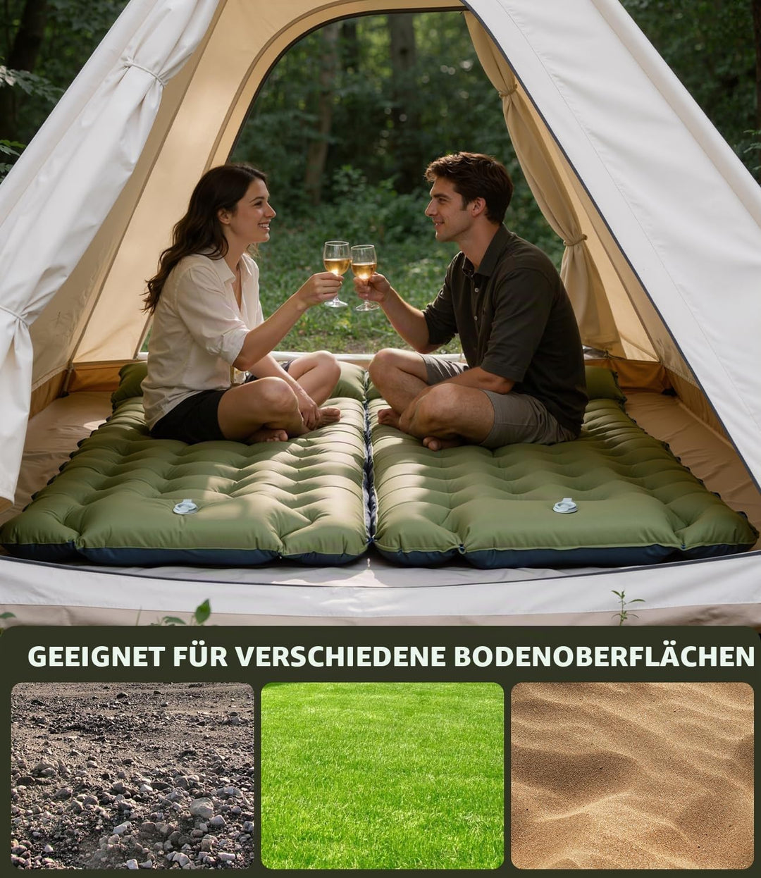 Isomatte Ultraleicht hoch Camping matratze Outdoor luftmatratze schlafmatte kleines packmass mit Fus