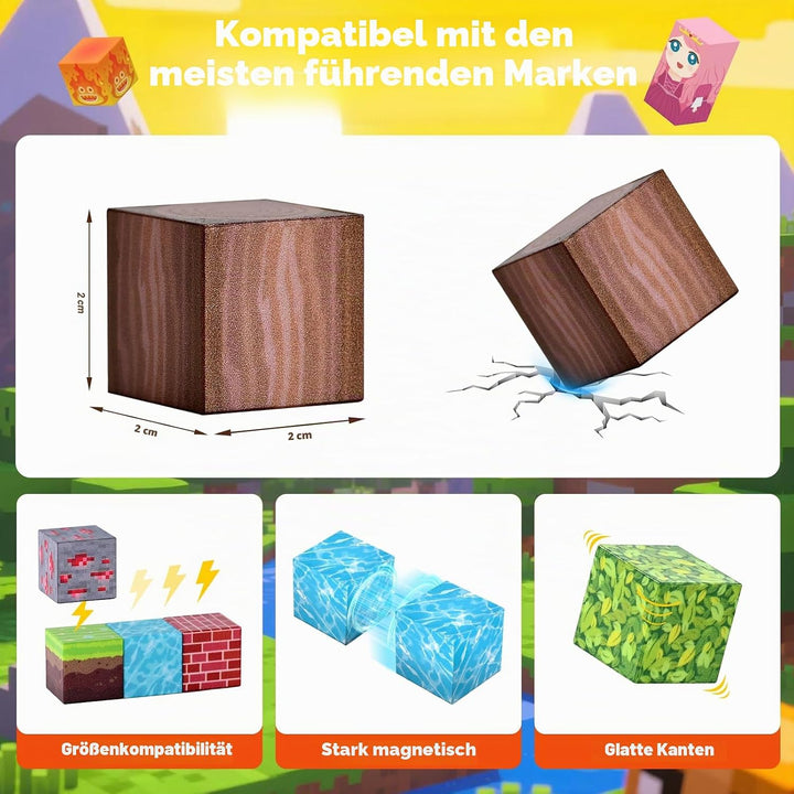 HOPFROG Magnetische Bausteine, 200 Teile Magnetic Blocks, Magnetbausteine Spielzeug für Kinder ab 3