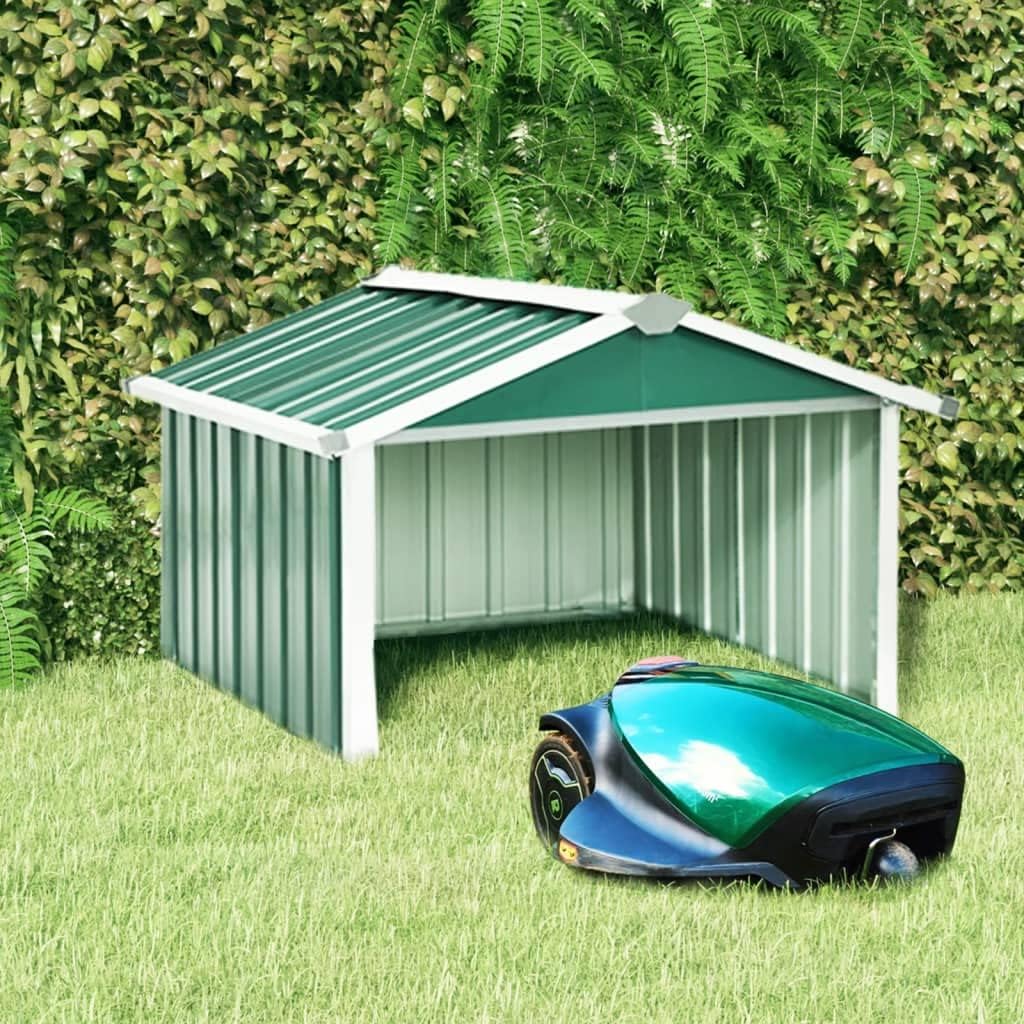 Mähroboter Garage Metall Mähroboter Garage mit Satteldach für Rasenroboter Sonnen- & Regenschutz Ras