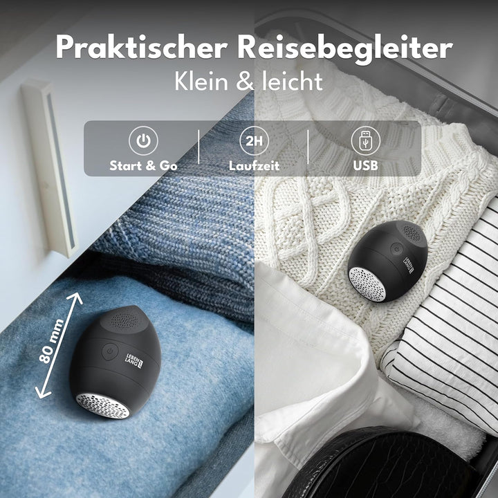 LEBENLANG Mini Fusselrasierer Elektrisch - Inkl. Ersatzklingen & Reinigungspinsel I Entfussler Fluse