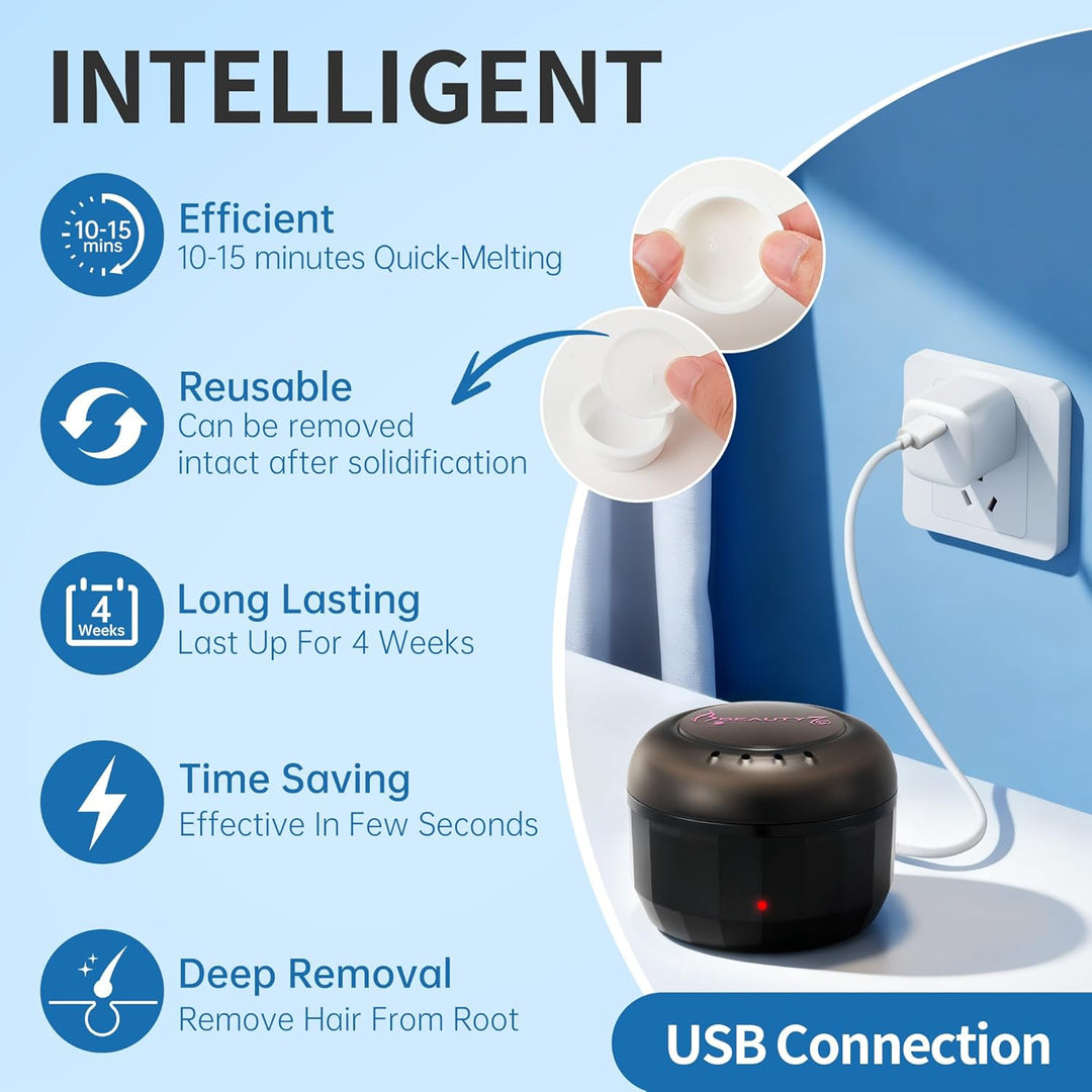 Beauty7 Nose Wax Kits Nasen Waxing Set Nasen- und Ohrenhaarentfernung Mini Wachswärmer Nasenwachs Se